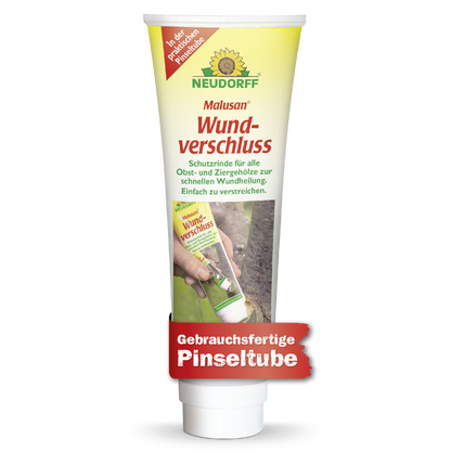 MALUSAN Wundverschluss ist die Schutzrinde zur schnellen Wundheilung nach Beschnitt von Gehölzen
