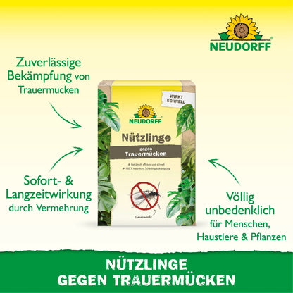 Neudorff Nützlinge gegen Trauermücken mit den vier wichtigsten Produktvorteilen