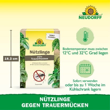 Neudorff Nützlinge gegen Trauermücken mit zwei wichtigen Anwendungshinweisen