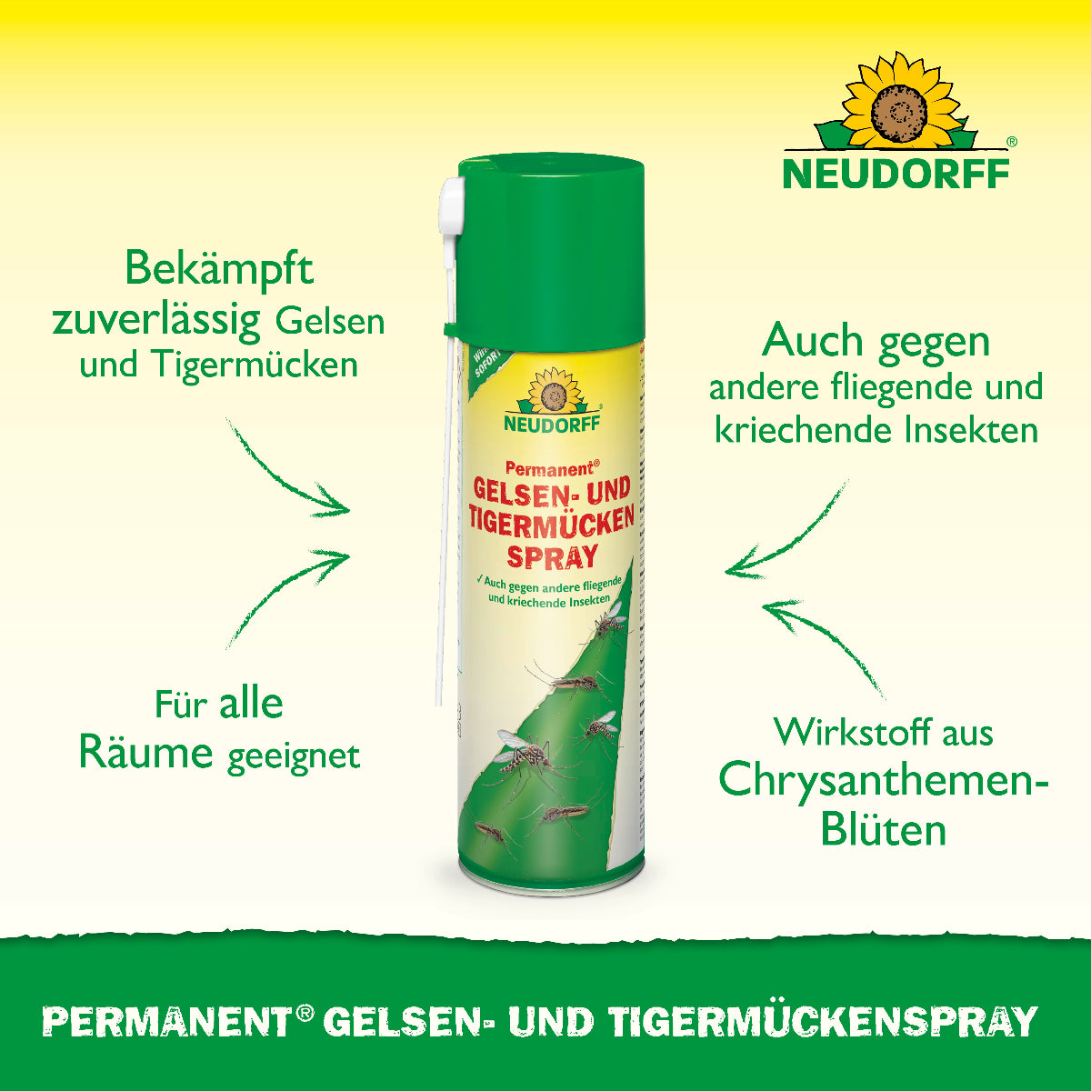 Das Permanent Gelsen- und Tigermückenspray von Neudorff bekämpft laut Bild zuverlässig Gelsen und Tigermücken