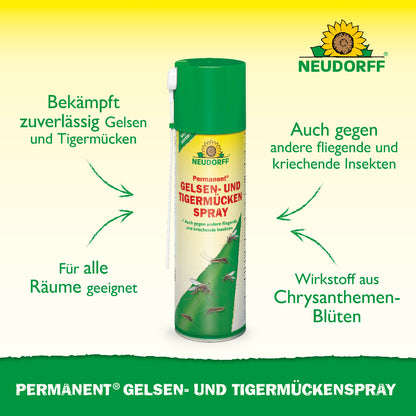 Das Permanent Gelsen- und Tigermückenspray von Neudorff bekämpft laut Bild zuverlässig Gelsen und Tigermücken