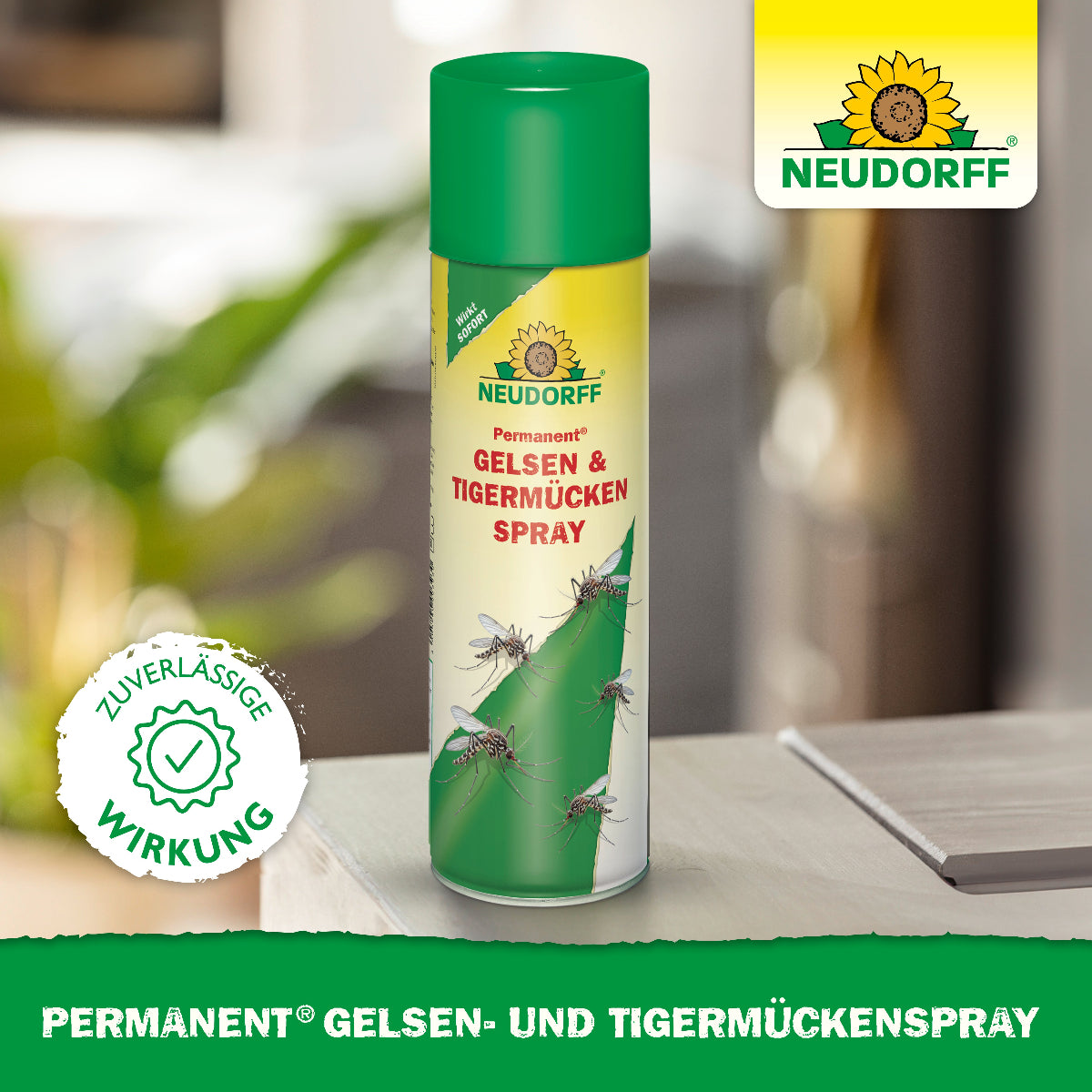 Permanent Gelsen- und Tigermückenspray von Neudorff mit zuverlässiger Wirkung