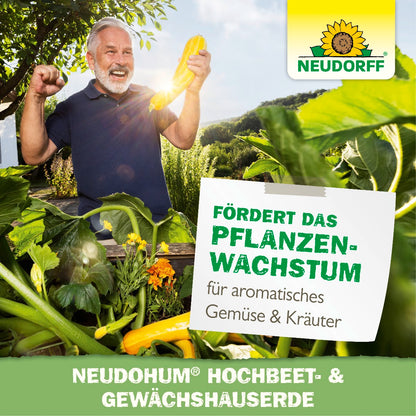 NEUDOHUM Hochbeet- und Gewächshauserde fördert das Pflanzenwachstum